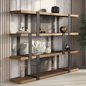 Modrest Brewer - Estantería moderna de nogal y negro