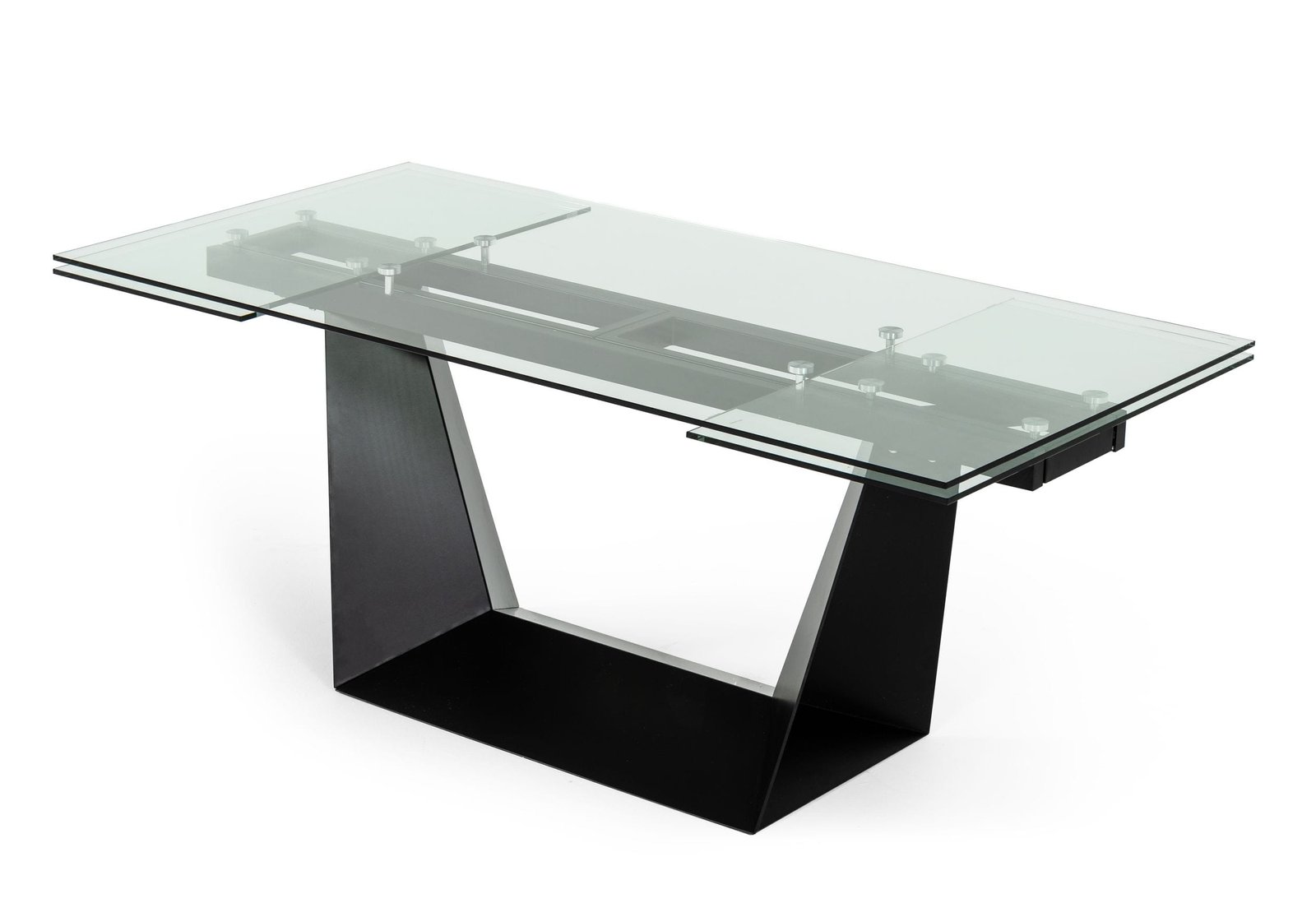 Modrest Bronwin - Mesa de comedor extensible moderna de cristal negro - Image 3