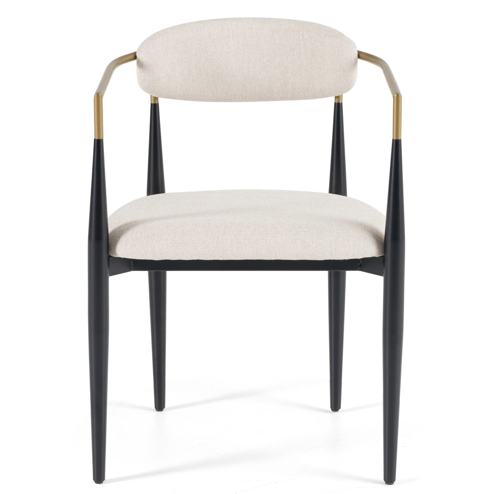 Modrest Buchtel - Moderno de mediados de siglo gris claro + brazo dorado + silla de comedor negra - Image 2