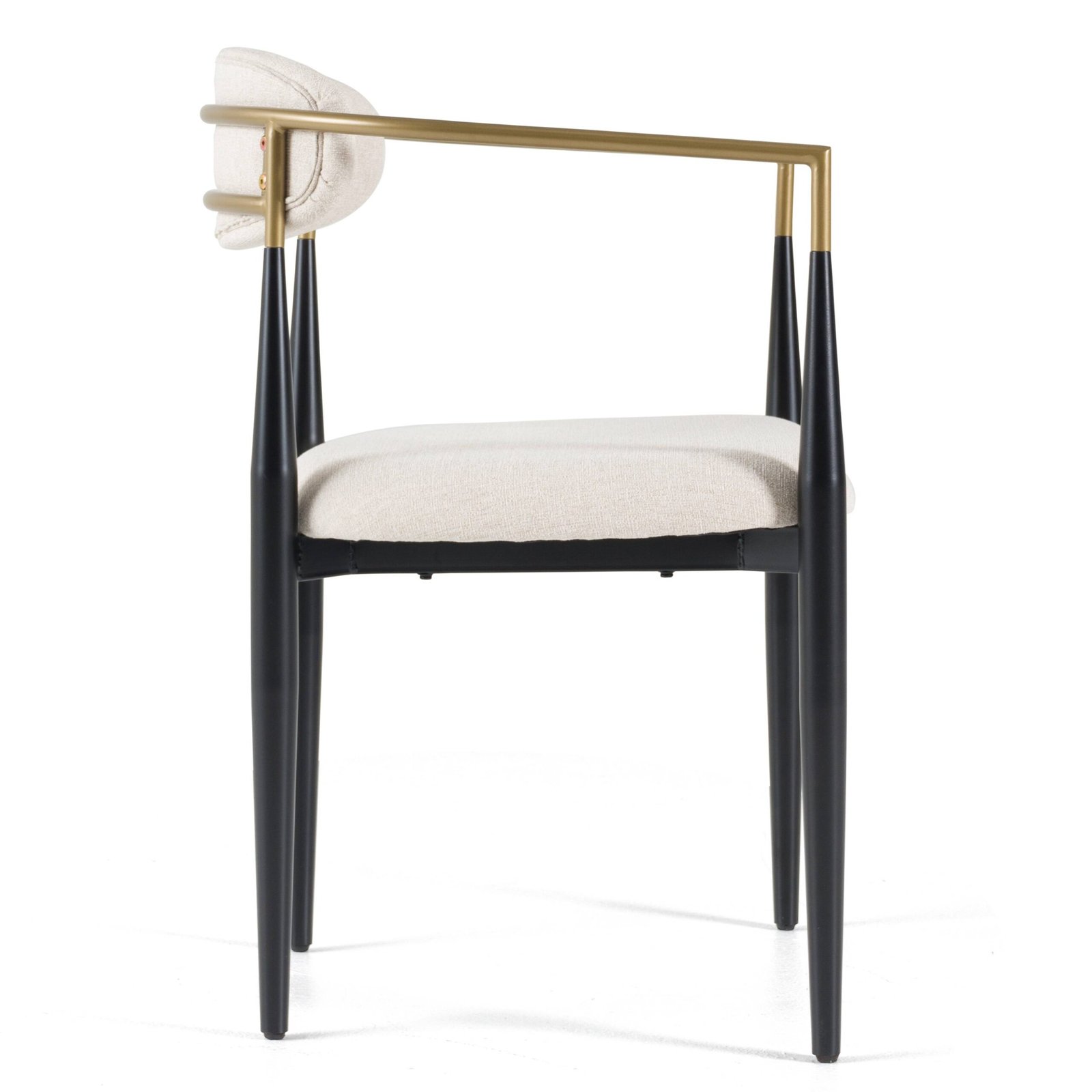 Modrest Buchtel - Moderno de mediados de siglo gris claro + brazo dorado + silla de comedor negra - Image 3