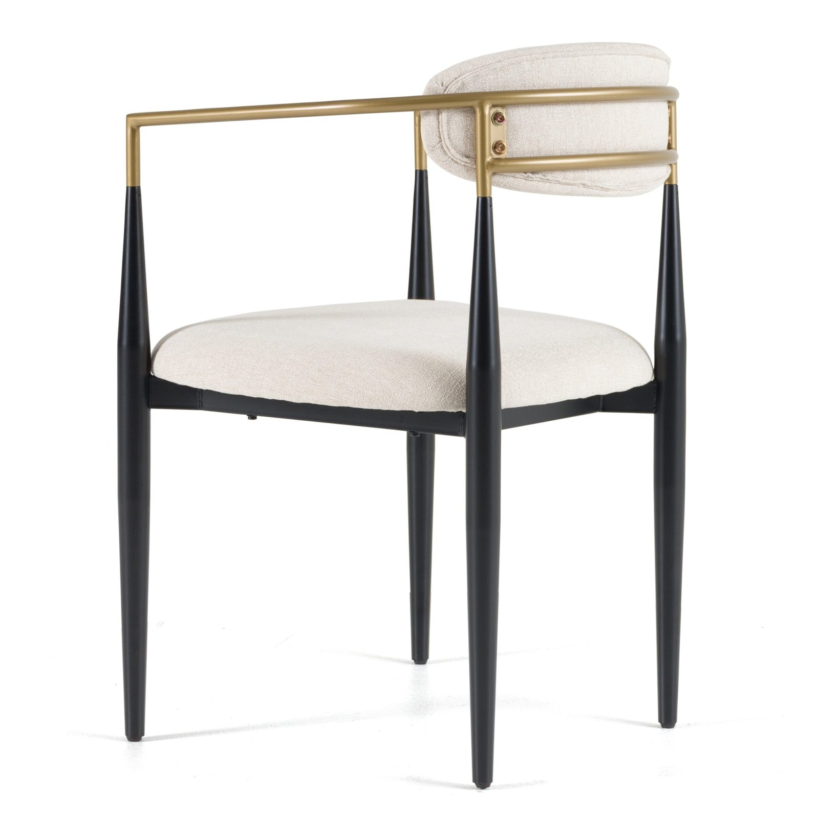 Modrest Buchtel - Moderno de mediados de siglo gris claro + brazo dorado + silla de comedor negra - Image 5