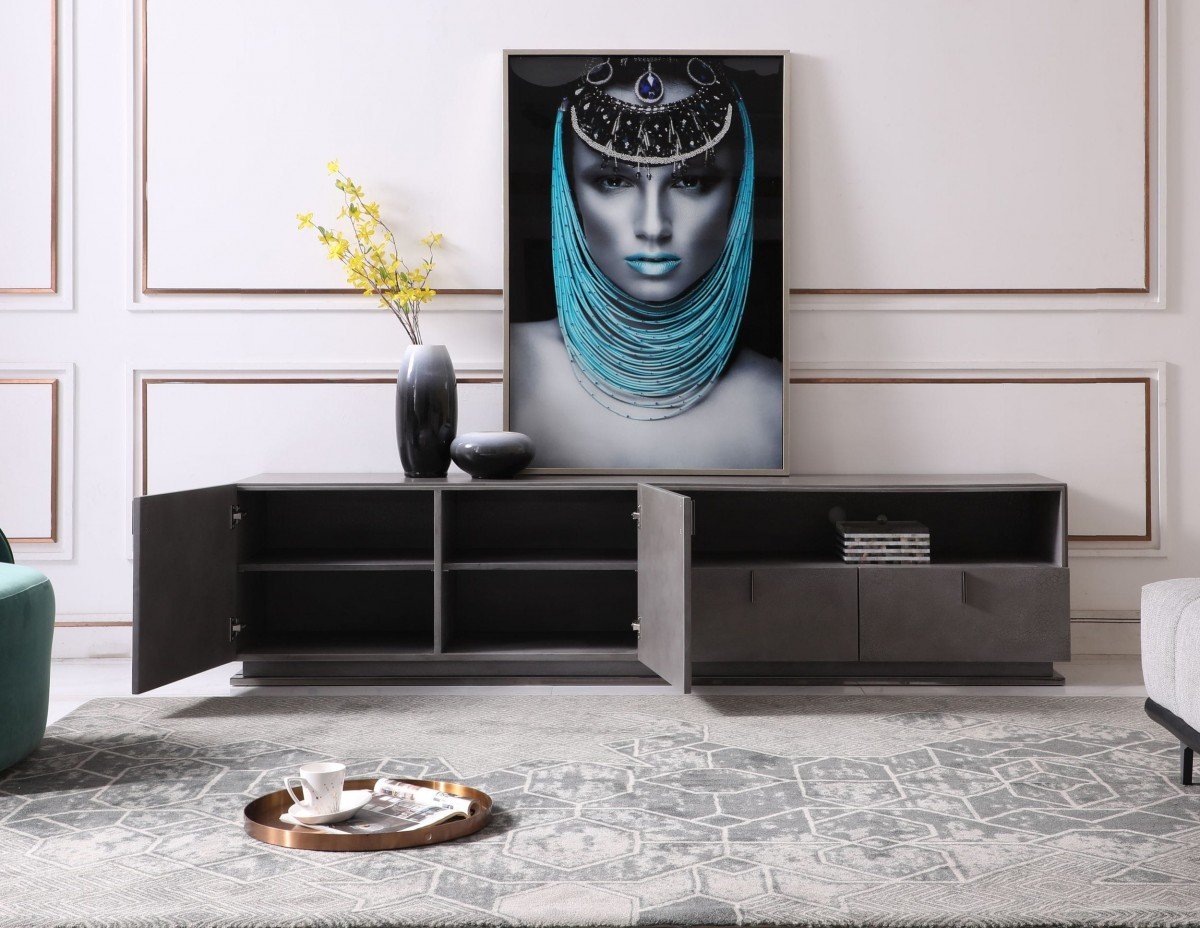 Modrest Buckley - Mueble para TV moderno gris craquelado