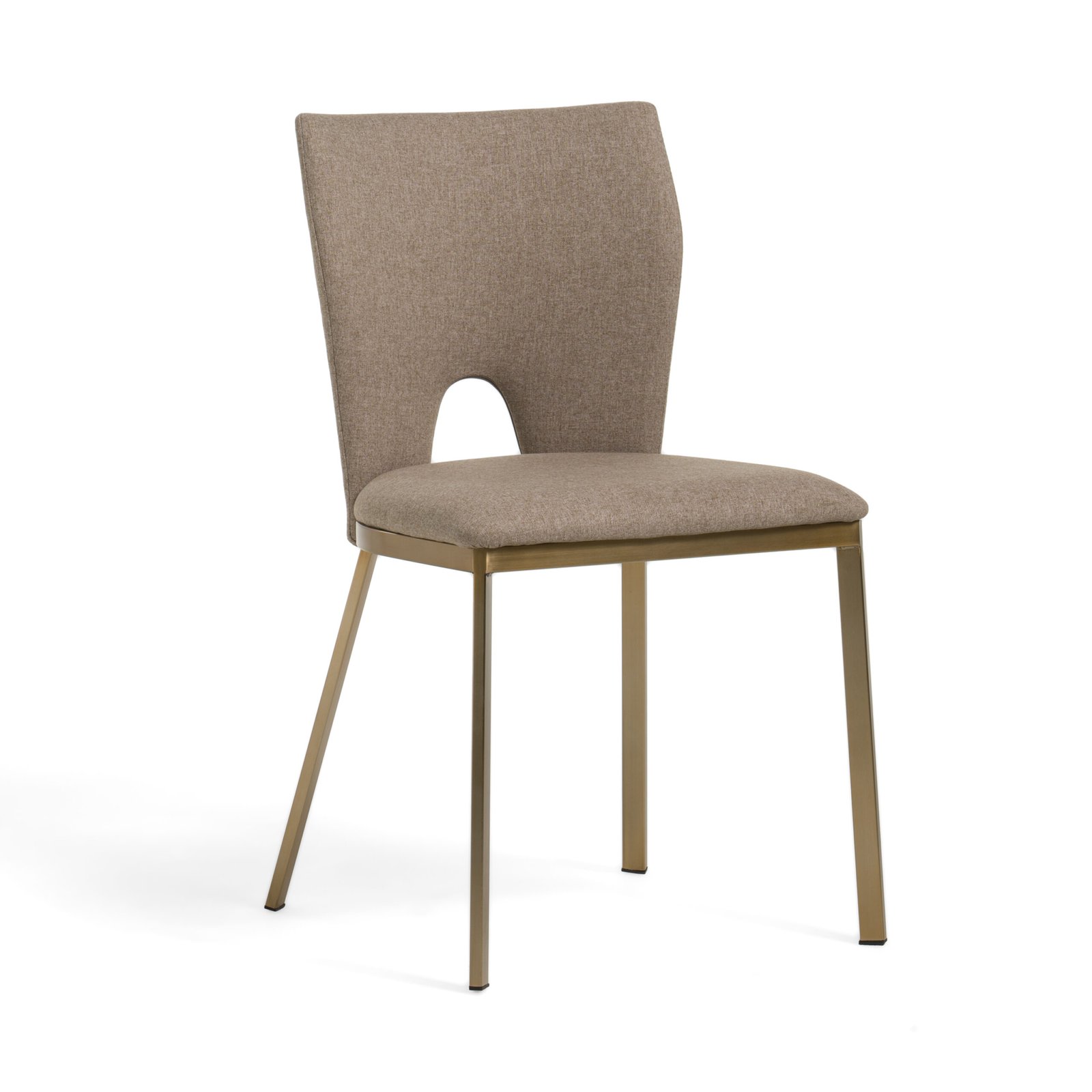 Modrest Burton - Juego de 2 sillas de comedor modernas en color beige y latón - Image 3