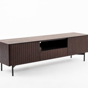 Modrest Calhoun - Mueble para TV moderno de fresno ahumado