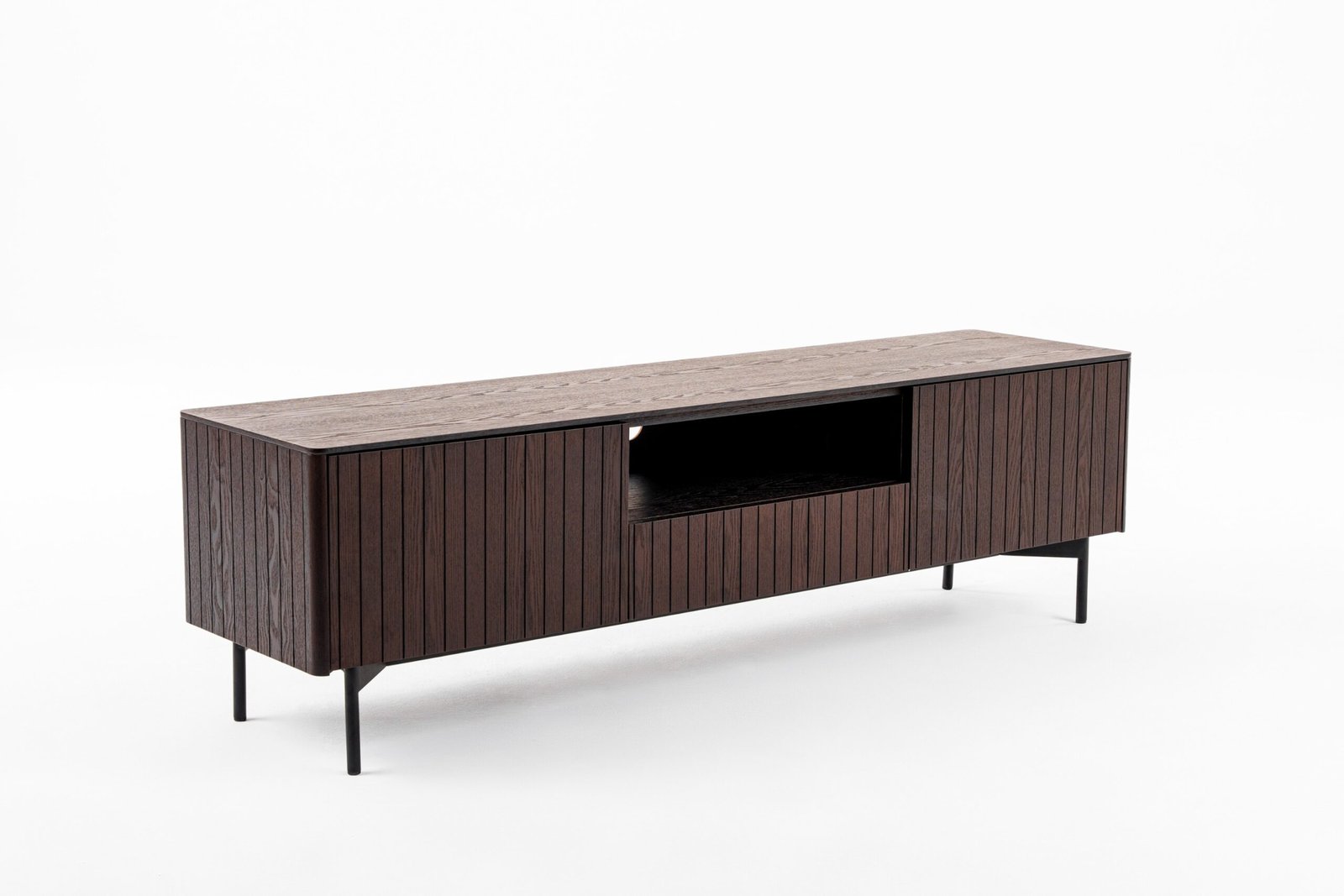 Modrest Calhoun - Mueble para TV moderno de fresno ahumado