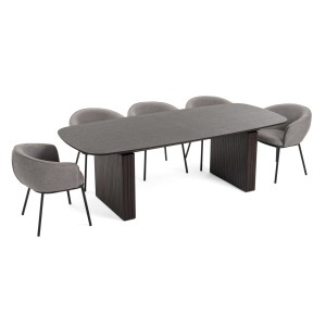 Modrest Calhoun - Mesa de comedor extensible moderna de roble ahumado