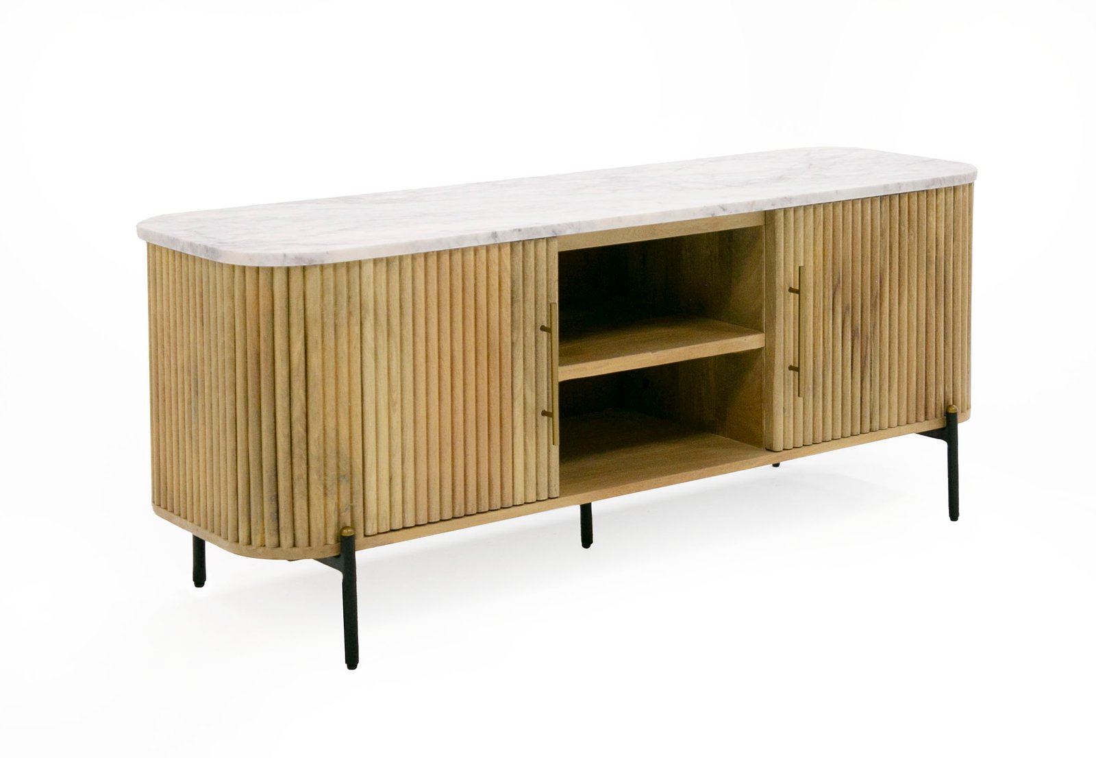 Modrest - Mueble TV Cambridge de mármol blanco y mango - Image 2