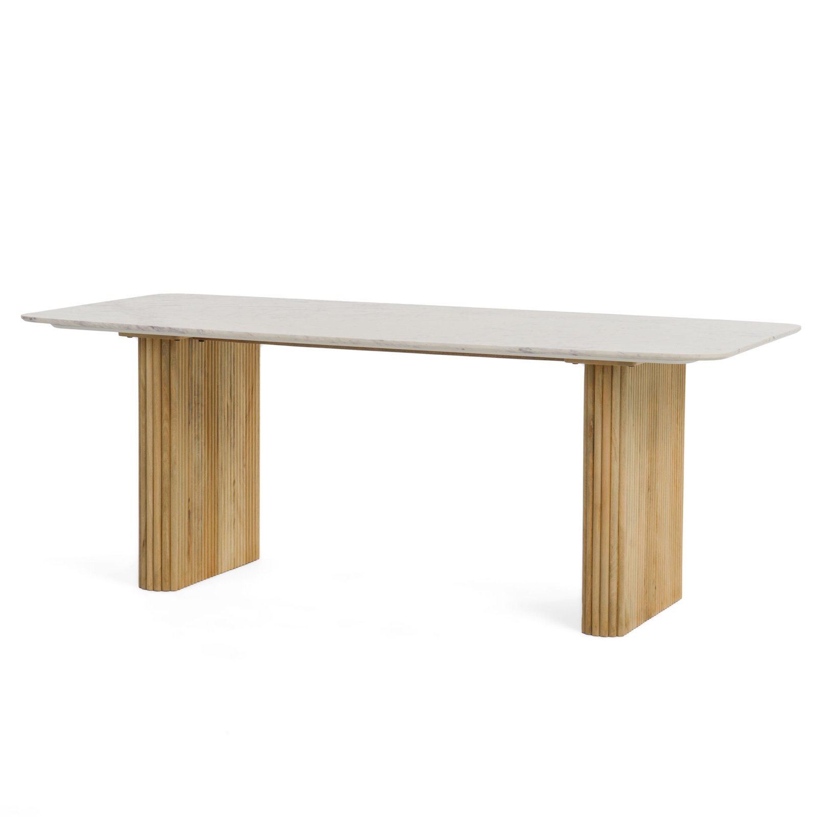 Modrest - Mesa de comedor rectangular Cambridge de mango y mármol blanco - Image 3
