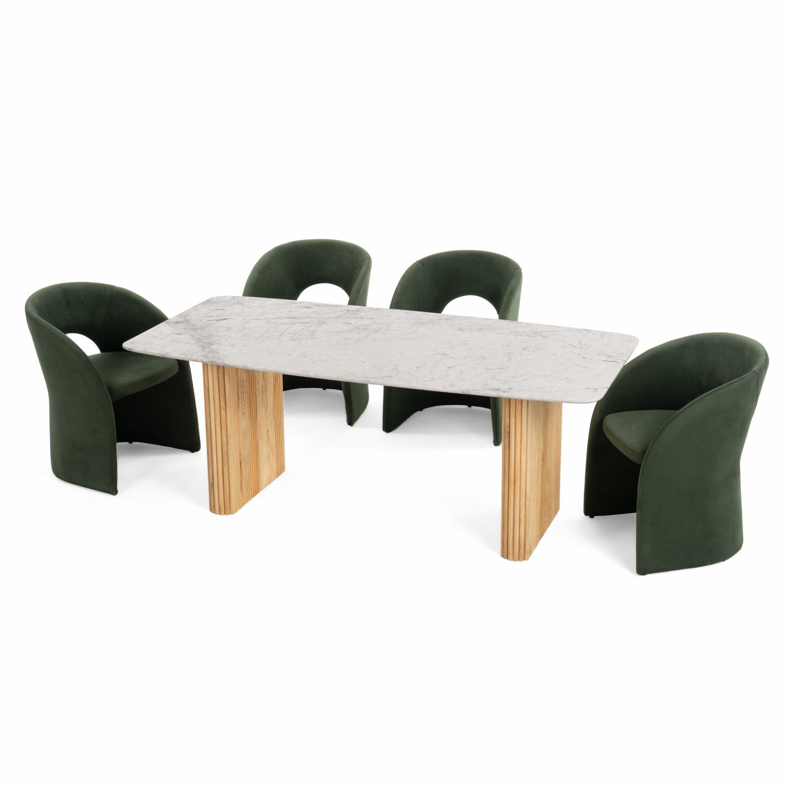 Modrest - Mesa de comedor rectangular Cambridge de mango y mármol blanco - Image 4