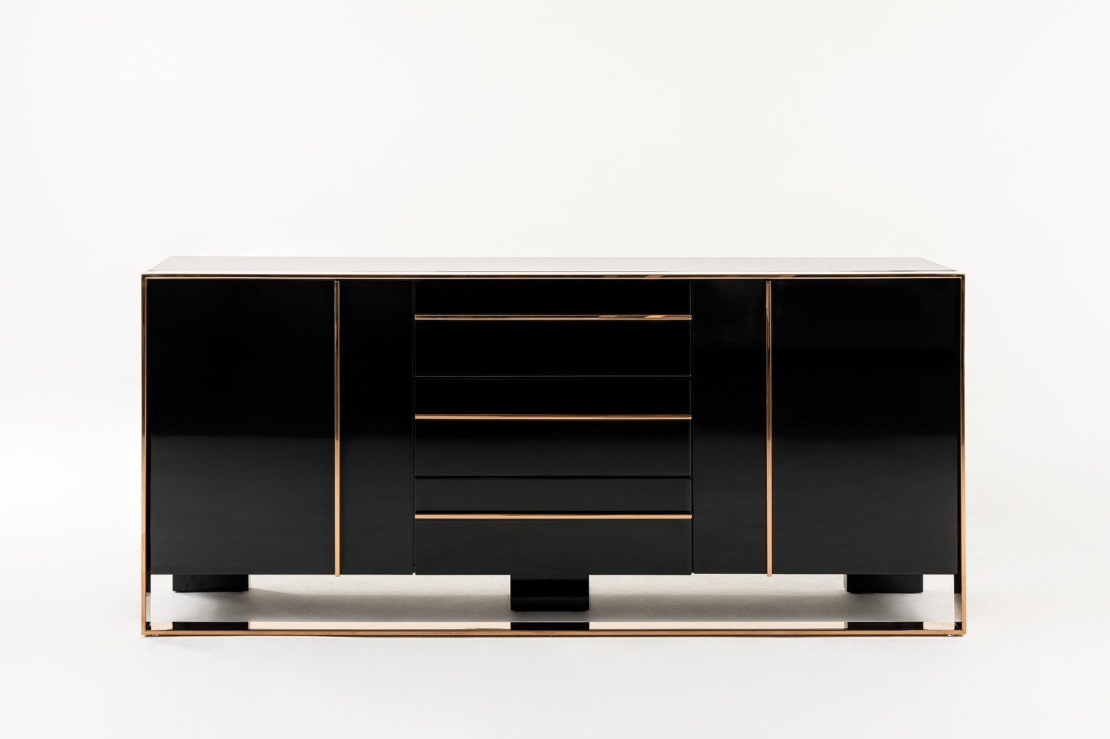 Buffet Nova Domus Cartier moderno negro y oro rosa - Image 2