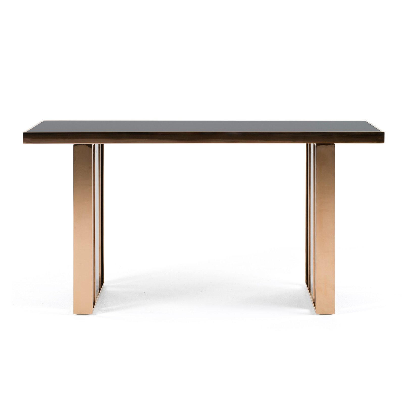 Mesa consola moderna Nova Domus Cartier en negro y oro rosa - Image 4