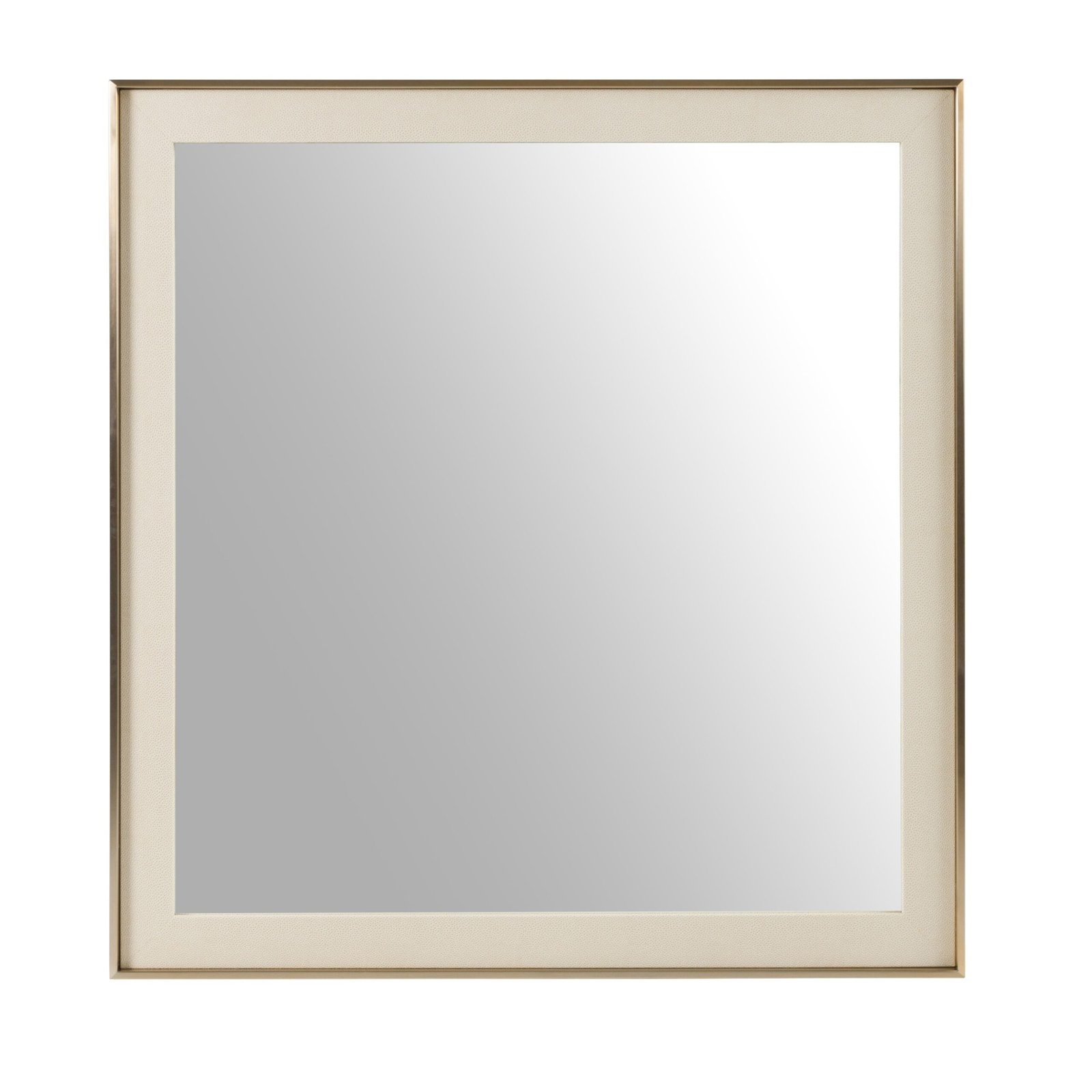 Nova Domus Cartier - Espejo moderno de latón cepillado Shagreen beige
