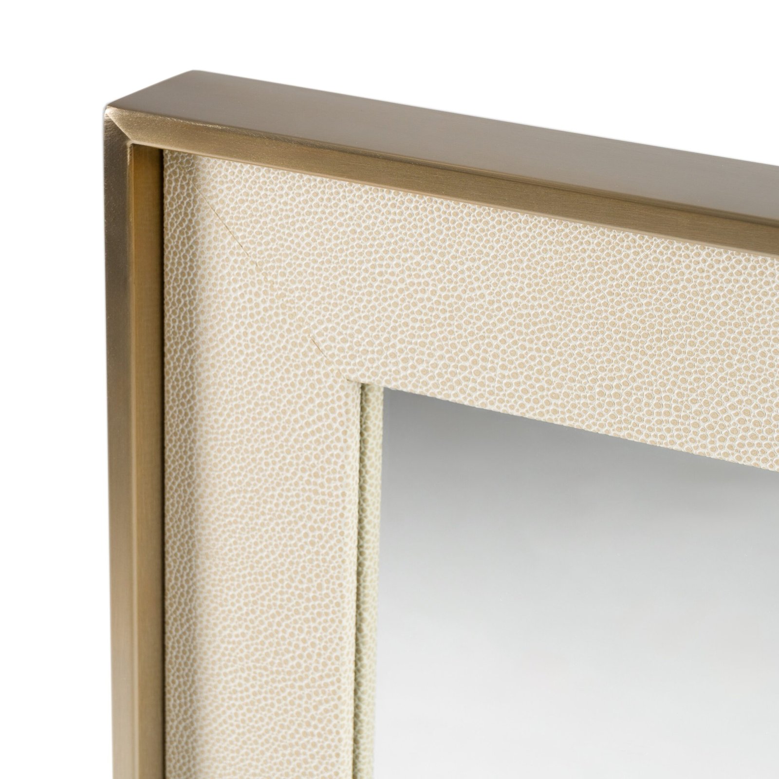 Nova Domus Cartier - Espejo moderno de latón cepillado Shagreen beige - Image 4