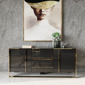 Buffet Nova Domus Cartier moderno negro y oro rosa