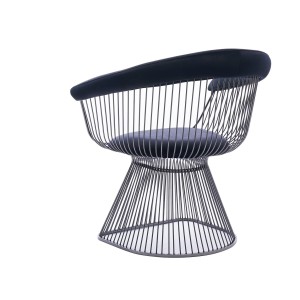 Modrest Chandler - Silla de comedor moderna de terciopelo negro y acero inoxidable negro