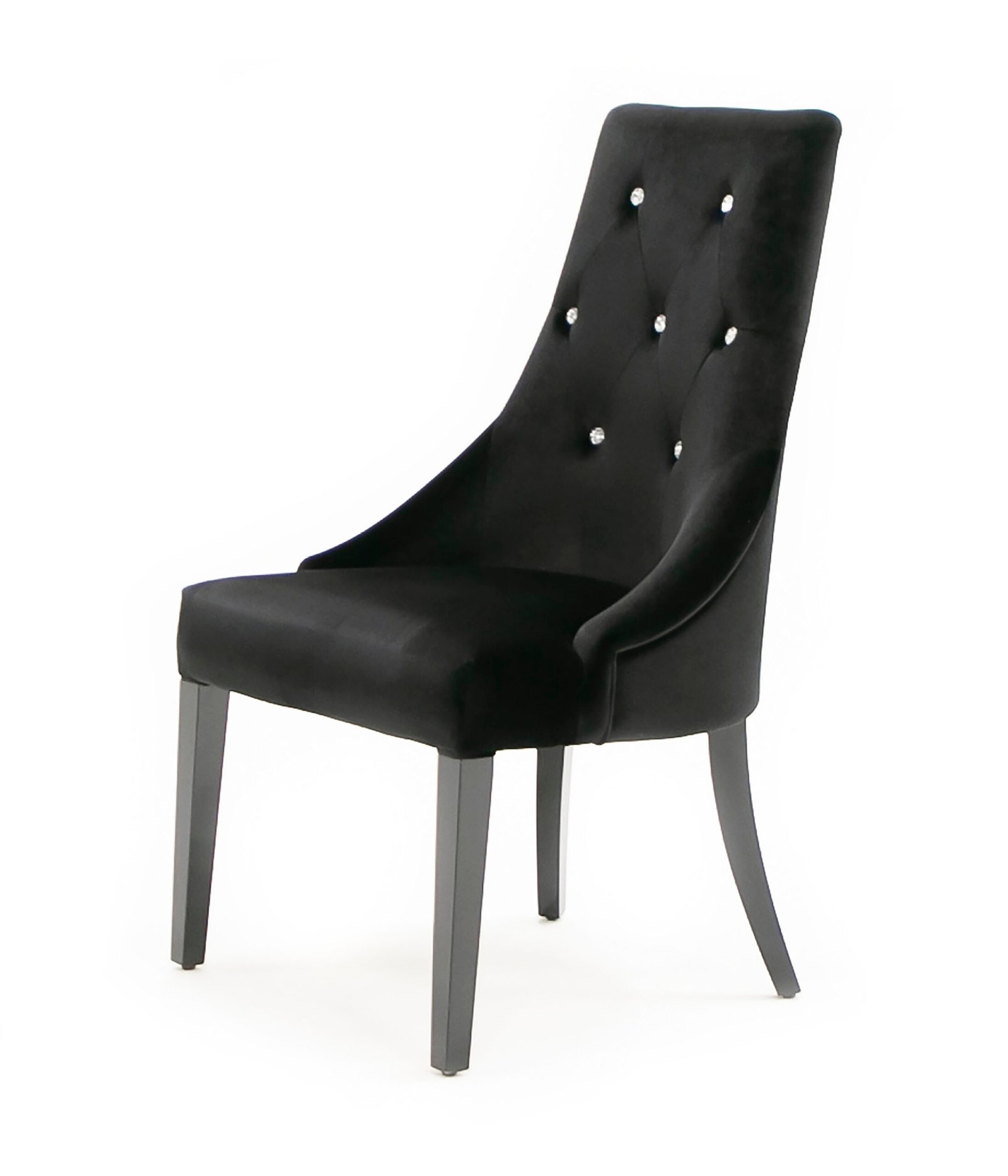 A&X Charlotte - Silla de comedor de terciopelo negro (juego de 2) - Image 2