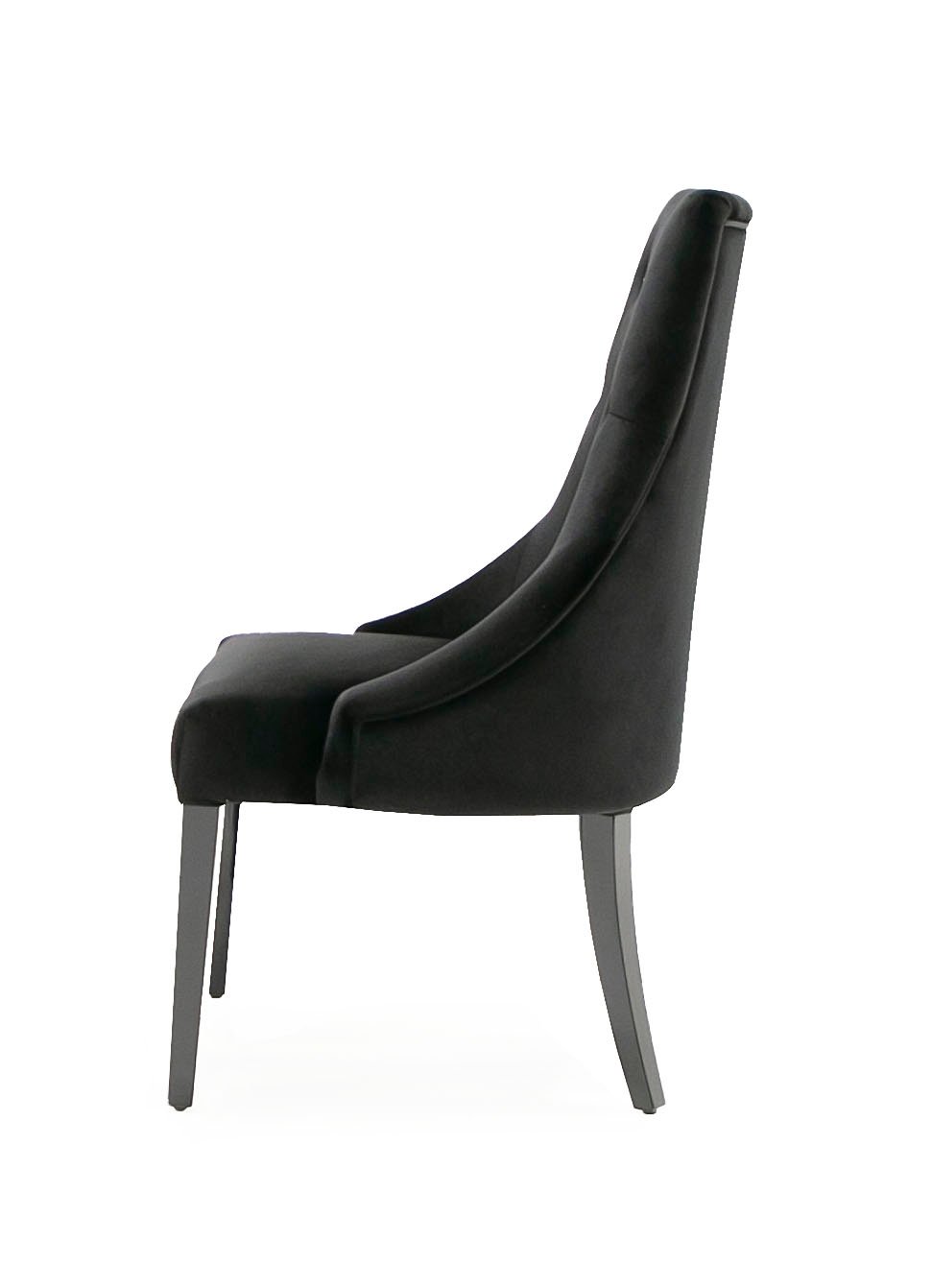 A&X Charlotte - Silla de comedor de terciopelo negro (juego de 2) - Image 5
