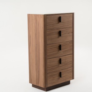 Modrest Chelton- Cómoda contemporánea de nogal y cerámica blanca