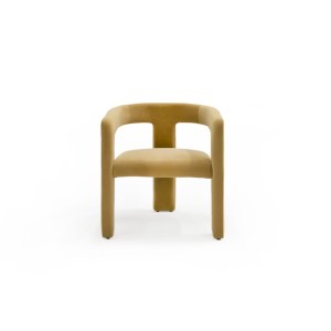 Modrest Cherish - Silla de comedor moderna de tela color canela