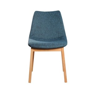 Modrest Chrissy - Silla de comedor moderna de tela azul (juego de 2)