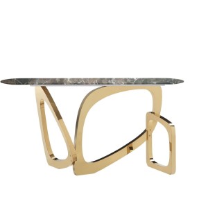 Modrest Colton - Mesa consola Glam marrón y dorado