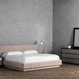 Modrest Concord - Recámara moderna de terciopelo gris claro