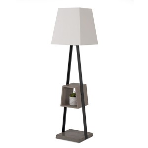 Lámpara de pie Modrest Cortez moderna de metal negro y hormigón sintético