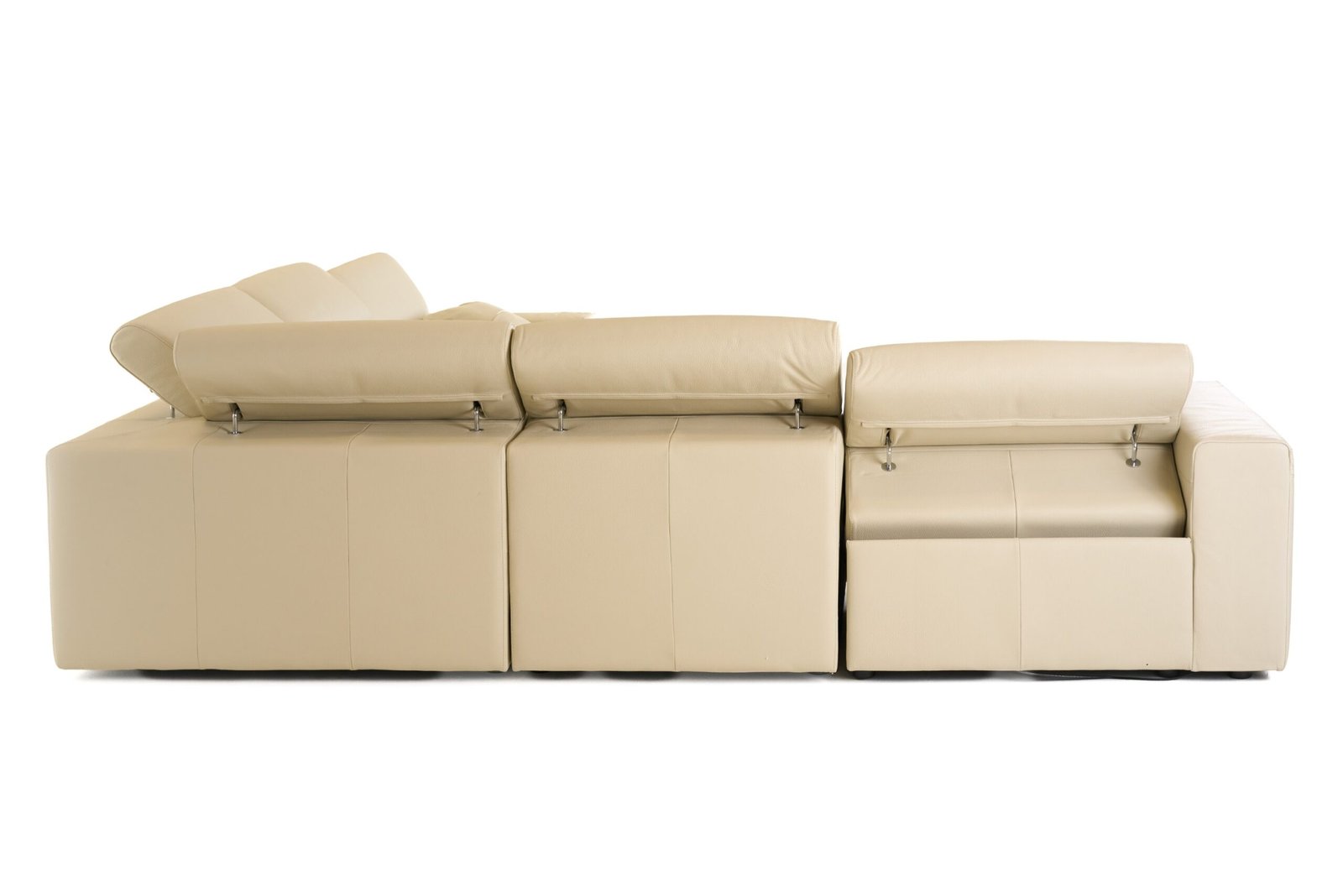 Lamod Italia Dalton - Seccional + sillones reclinables de cuero color crema italiano moderno - Image 2
