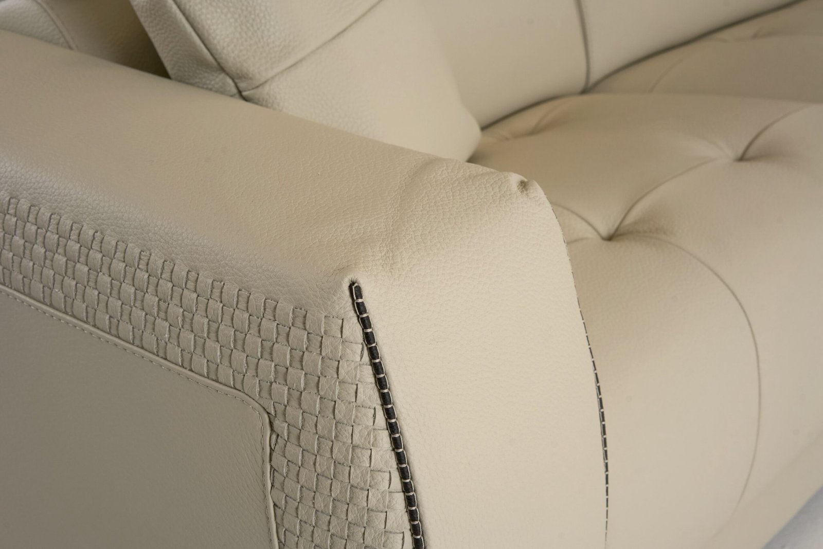 Lamod Italia Dalton - Seccional + sillones reclinables de cuero color crema italiano moderno - Image 3