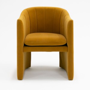 Modrest Danube - Silla de comedor moderna de tela naranja quemado