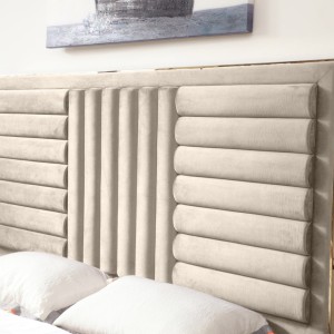 Modrest Daystar - Recámara moderna de terciopelo beige y dorado