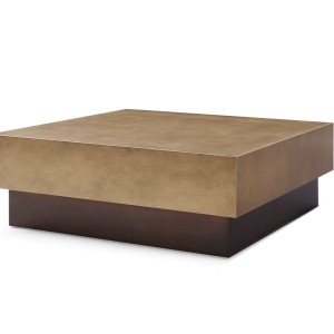 Modrest Derek - Mesa de centro moderna de metal y cobre antiguo