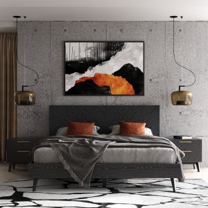 Modrest Diana - Mesita de noche moderna de fresno gris