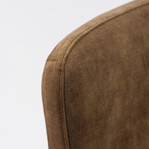 Modrest Ditka - Silla de comedor moderna de terciopelo color camel (juego de 2)