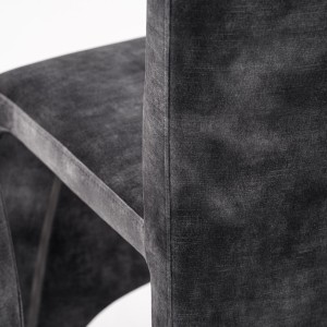 Modrest Ditka - Silla de comedor moderna de terciopelo gris (juego de 2)