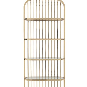 Modrest Doral - Estante de vidrio transparente y dorado