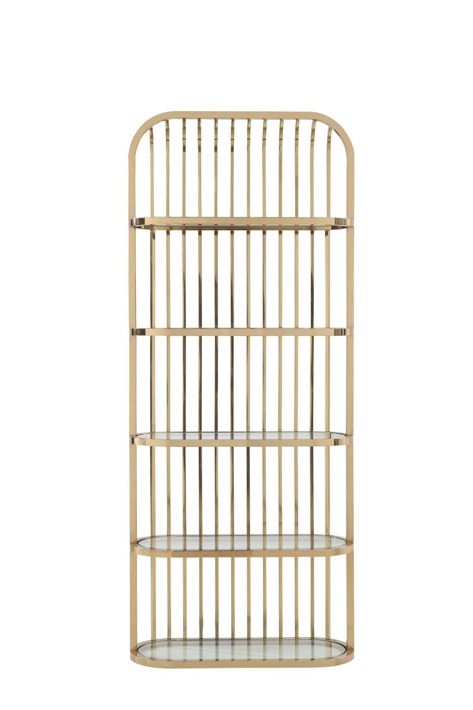 Modrest Doral - Estante de vidrio transparente y dorado