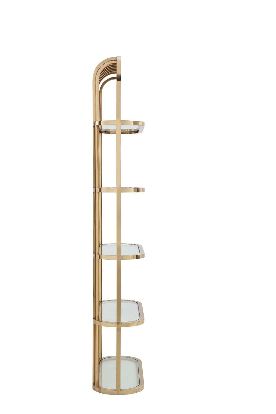 Modrest Doral - Estante de vidrio transparente y dorado - Image 2
