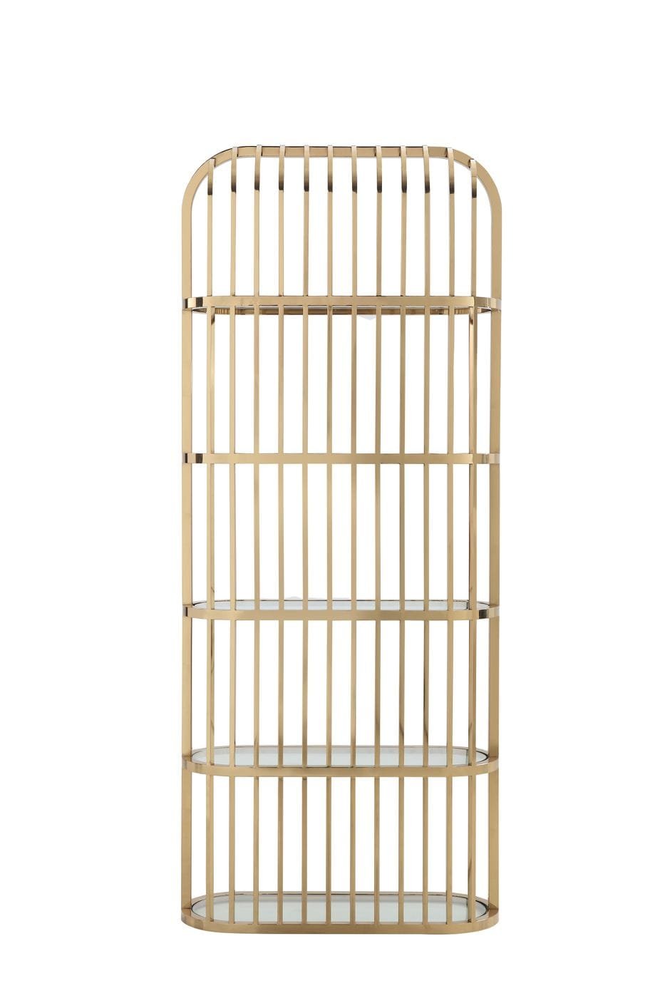 Modrest Doral - Estante de vidrio transparente y dorado - Image 3