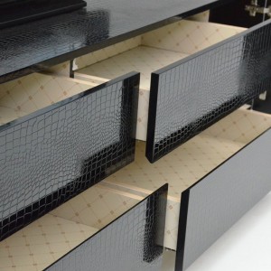 A&X Skyline - Mueble para TV moderno lacado en cocodrilo negro