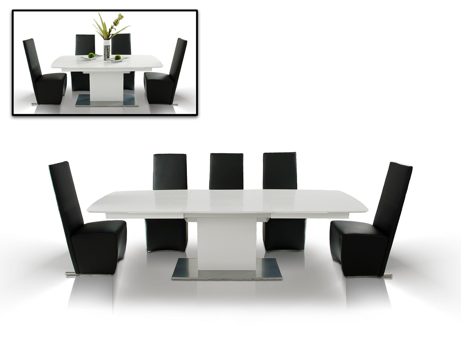 Mesa de comedor moderna de cocodrilo blanco A&X Centro - Image 2