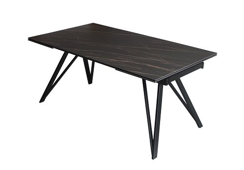 Modrest Bobby - Mesa de comedor extensible moderna de cerámica negra