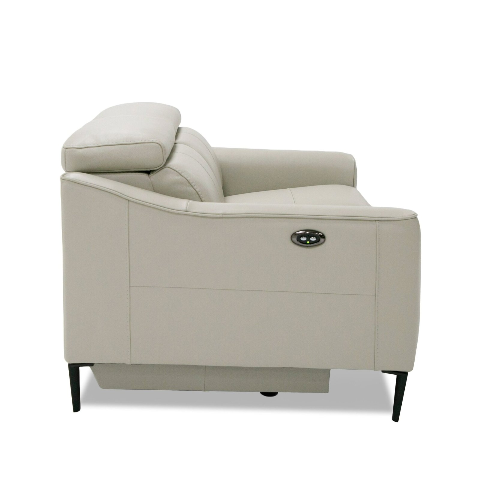 Divani Casa Eden - Sofá de dos plazas moderno de cuero gris con 2 sillones reclinables - Image 5