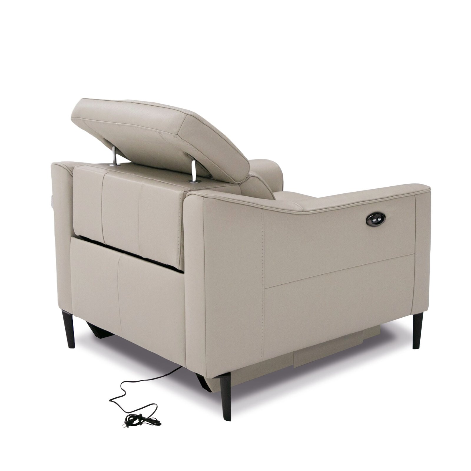 Divani Casa Eden - Sillón moderno de cuero gris - Image 5