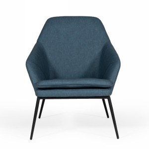 Modrest Esteban - Silla decorativa de cuero ecológico azul industrial