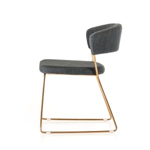 Ashland - Silla de comedor moderna en gris y oro rosa (juego de 2)