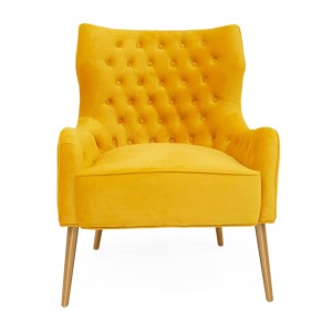 Modrest Everly - Silla decorativa contemporánea de terciopelo amarillo