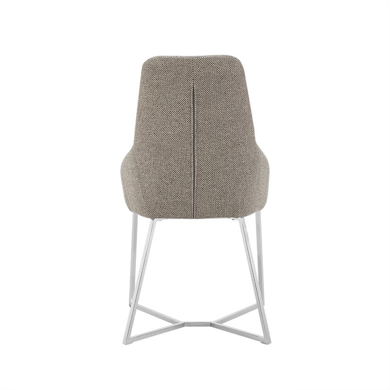 Stark - Silla de comedor moderna de tela gris claro (juego de 2) - Image 3