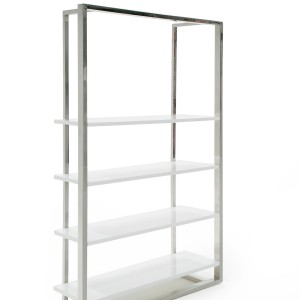 Modrest Fauna - Estantería moderna de acero inoxidable y color blanco brillante