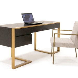 Modrest - Escritorio moderno Fauna de wengué y latón